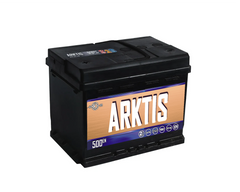 На фото: Аккумулятор ARKTIS euro 52Ah 500A (+ -)