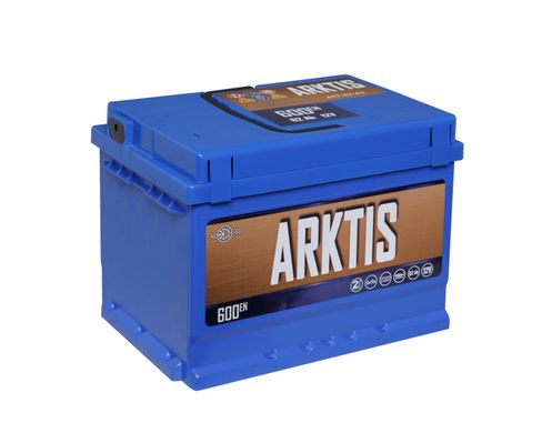 На фото: Аккумулятор ARKTIS 62Ah 600A (- +)