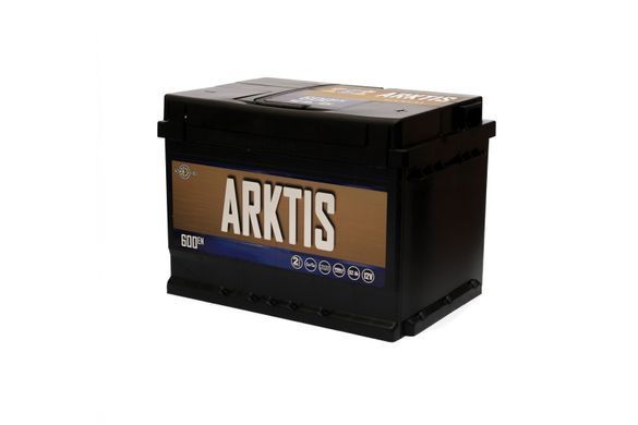 На фото: Акумулятор ARKTIS 62Ah 600A (- +)