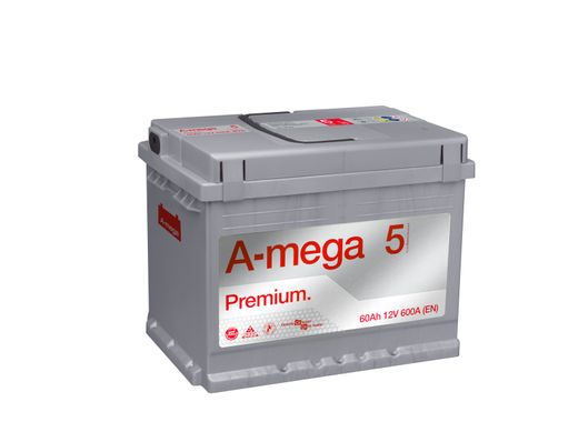 Аккумулятор A-mega Premium 60Ah 600А (+ -)