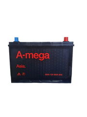 На фото: Акумулятор A-mega Asia 95Ah 850A (- +) EU