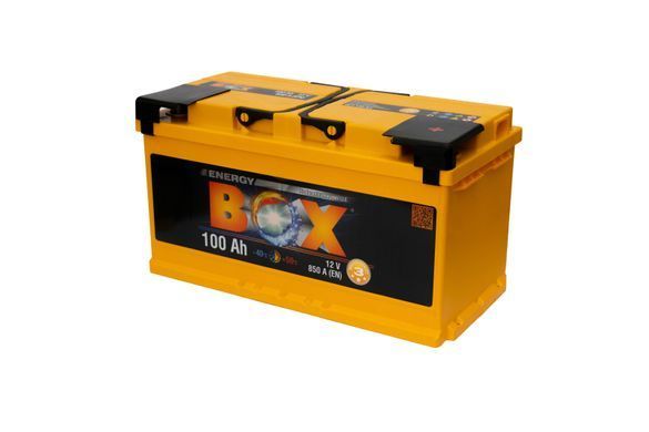 На фото: Акумулятор ENERGY BOX 100Ah 850A (- +)