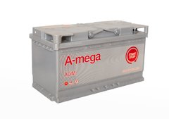 На фото: Аккумулятор A-mega AGM 95Ah 850A (- +)