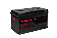 На фото: Аrкумулятор Amega Standard euro 80 Ah 760A (- +)