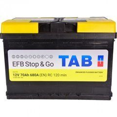 На фото: Акумулятор TAB EFB euro 70Ah 680A (- +) (EU)