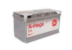 На фото: Аккумулятор A-mega EFB 95Ah 900A (- +)